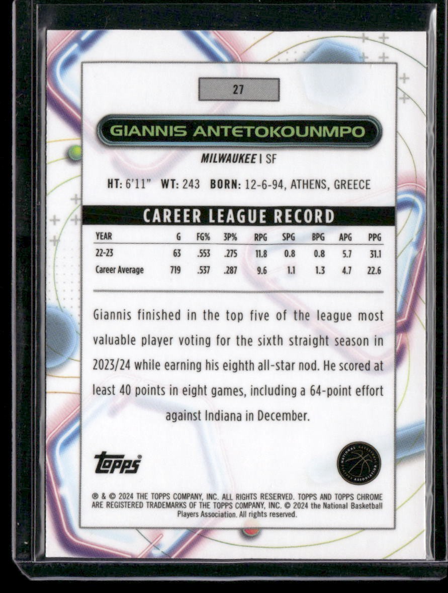 2023-24 Topps Chrome Cosmic #27 Giannis Antetokounmpo