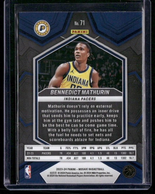 2023-24 Panini Mosaic #71 Bennedict Mathurin