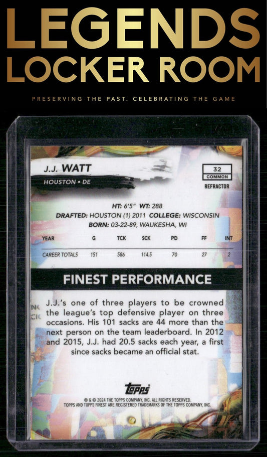2024 Finest #32 J.J. Watt Refractor