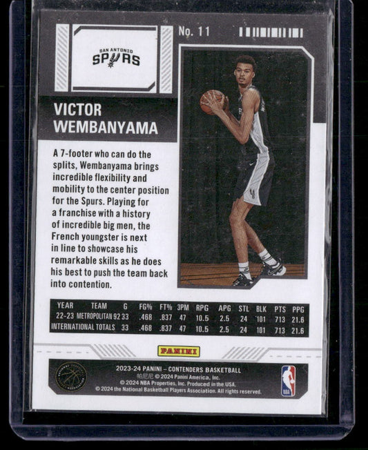2023-24 Panini Contenders #11 Victor Wembanyama Season Ticket Retail