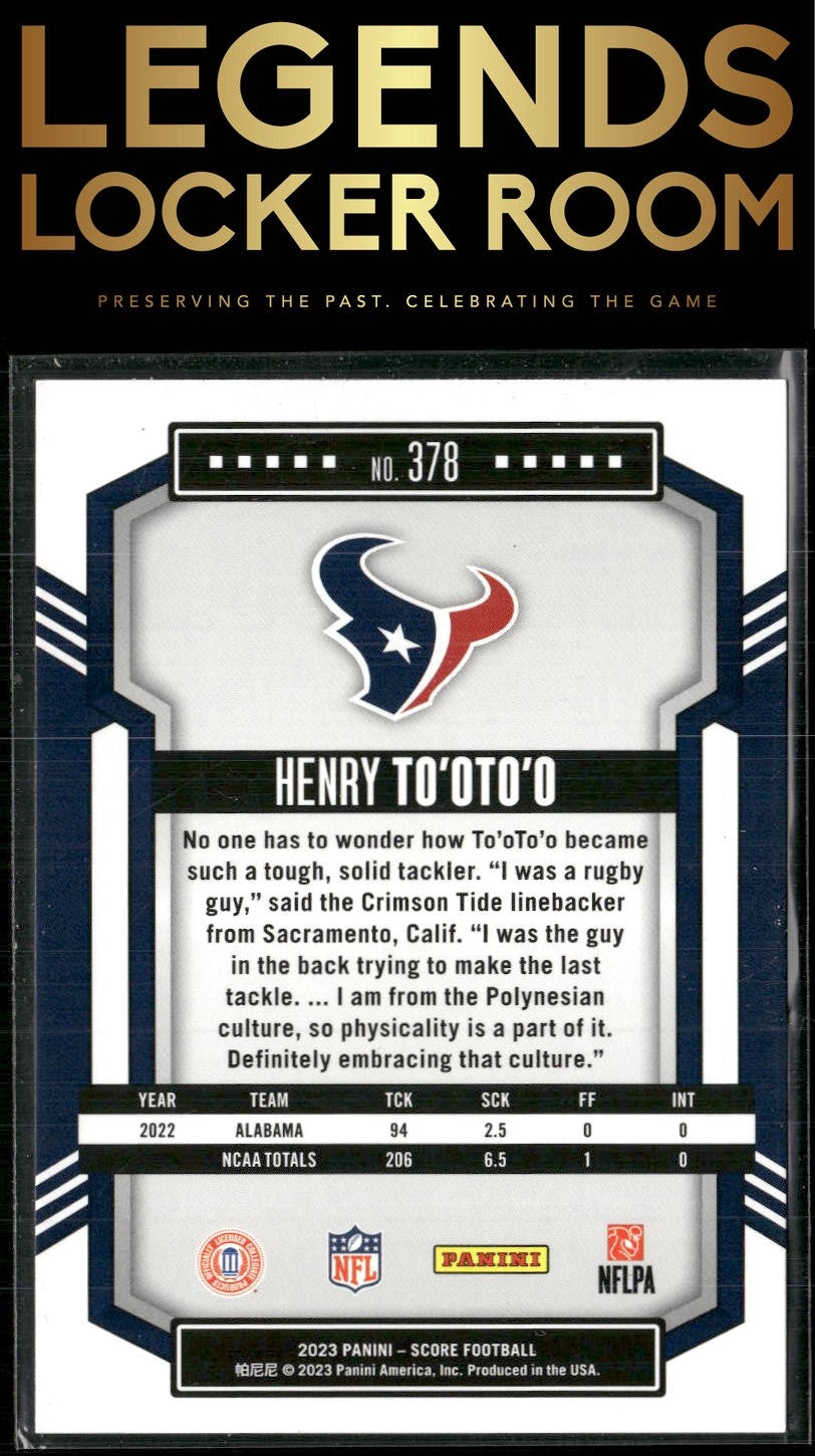 2023 Score #378 Henry To'oTo'o