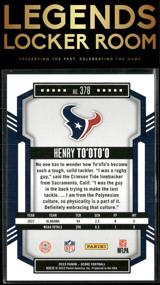 2023 Score #378 Henry To'oTo'o