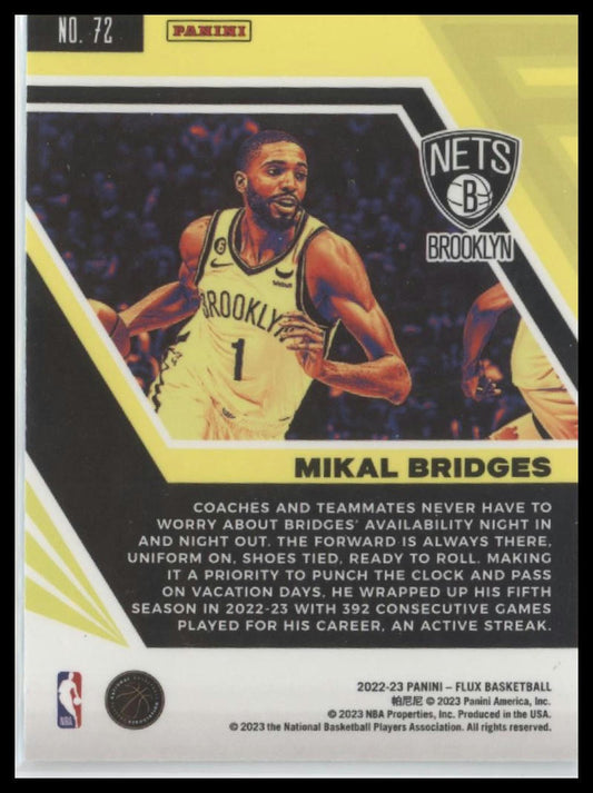 2022-23 Panini Flux #72 Mikal Bridges