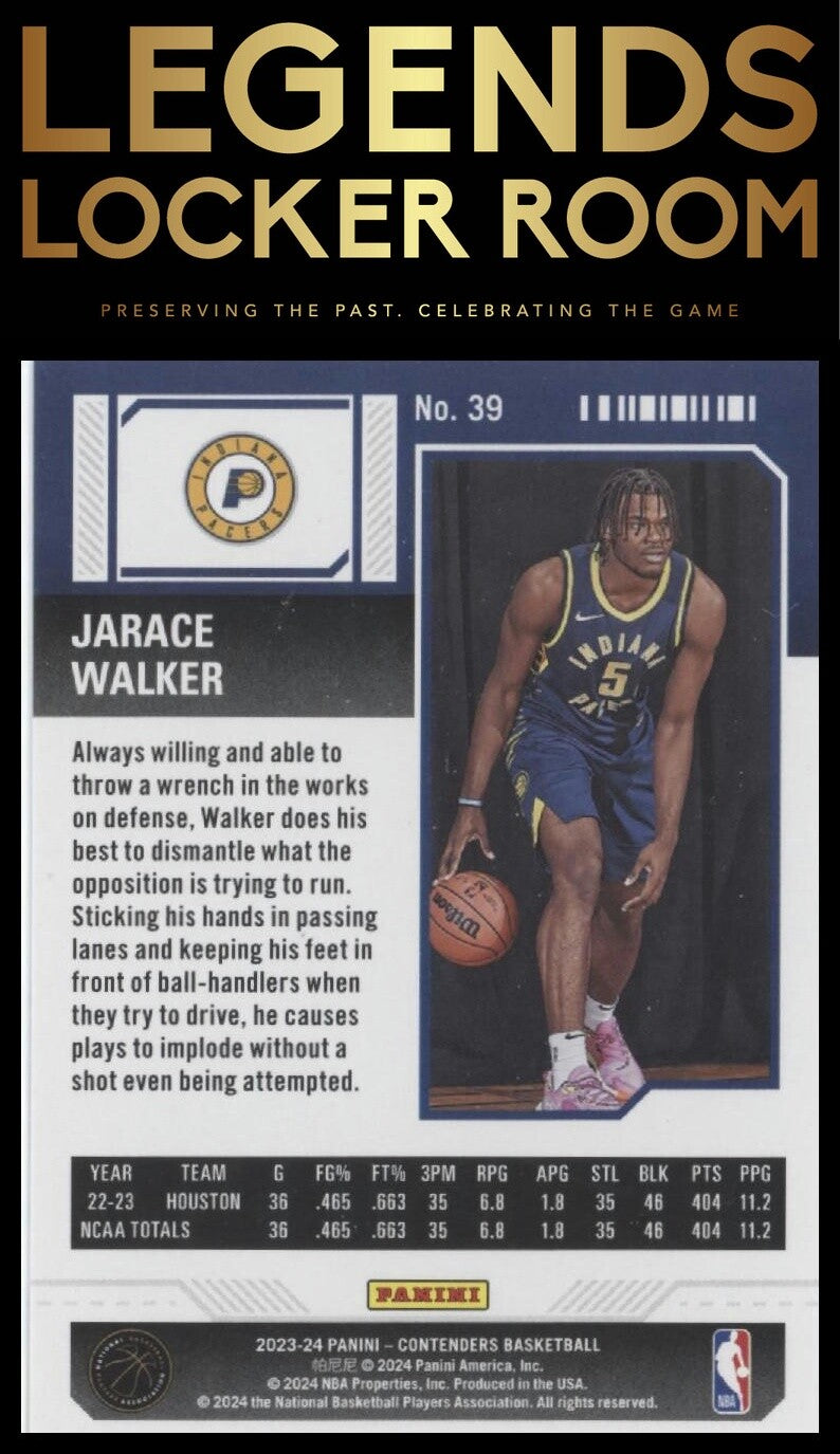 2023-24 Panini Contenders #39 Jarace Walker Season Ticket Retail