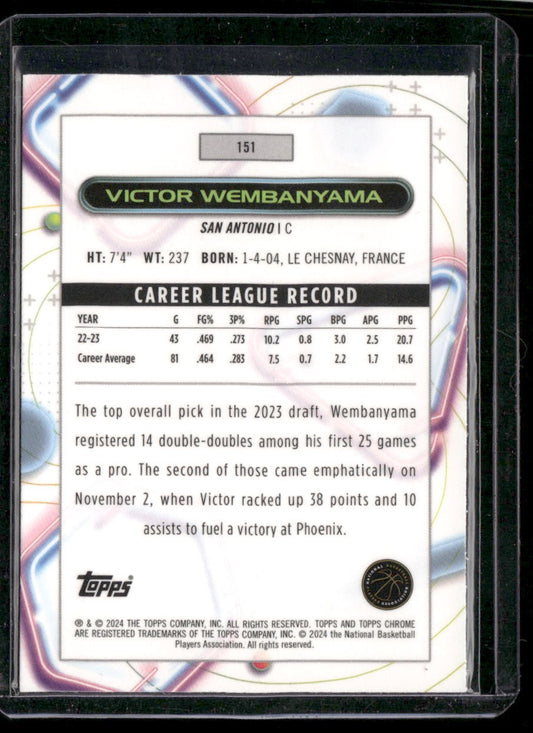 2023-24 Topps Chrome Cosmic #151 Victor Wembanyama