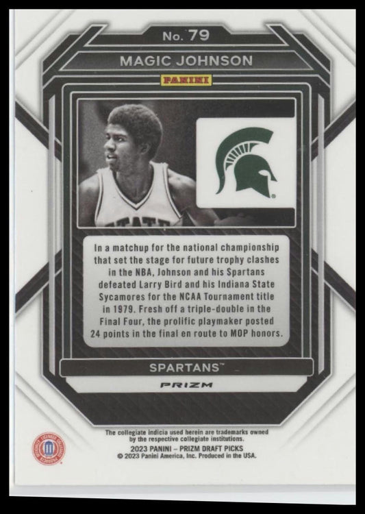 2023 Panini Prizm Draft Picks #79 Magic Johnson Red Ice
