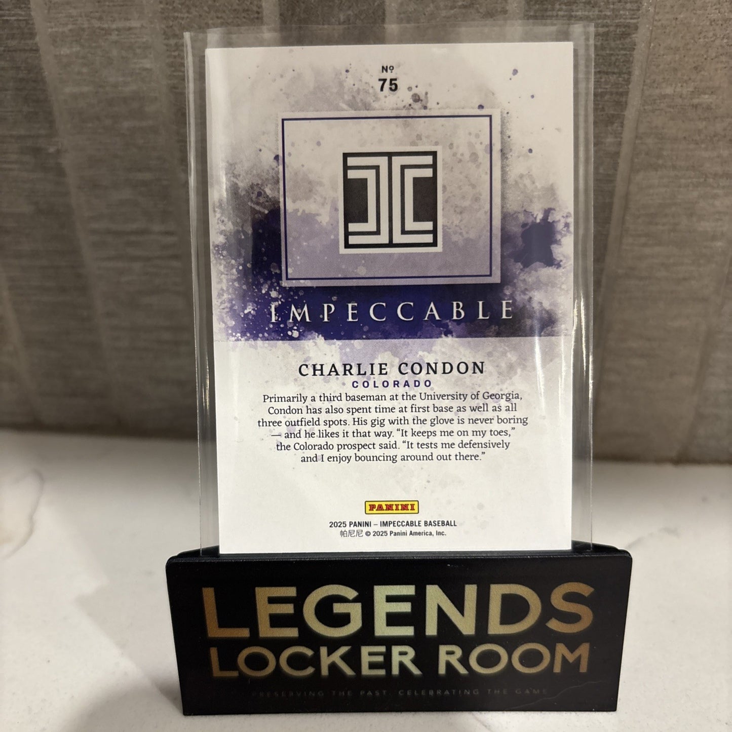2025 Panini Impeccable Charlie Condon RC /60 Colorado Rockies