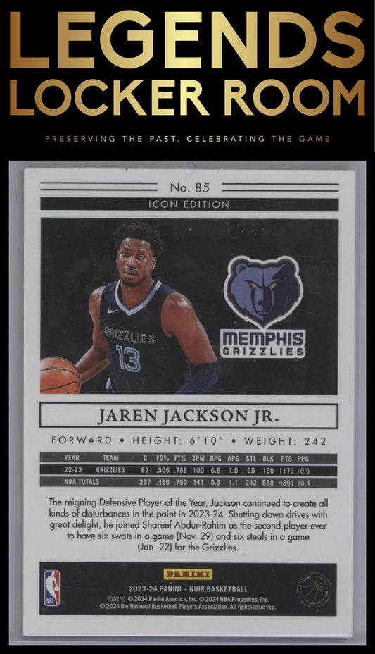 2023-24 Panini Noir #85 Jaren Jackson Jr. Holo Silver #/49