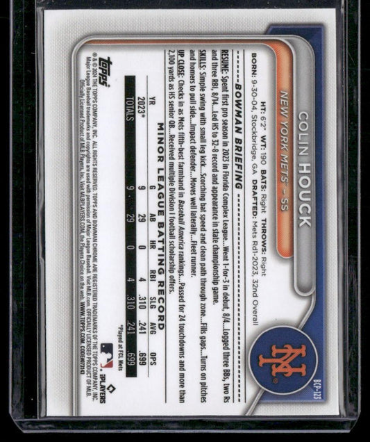 2024 Bowman Sapphire Edition #BCP-123 Colin Houck