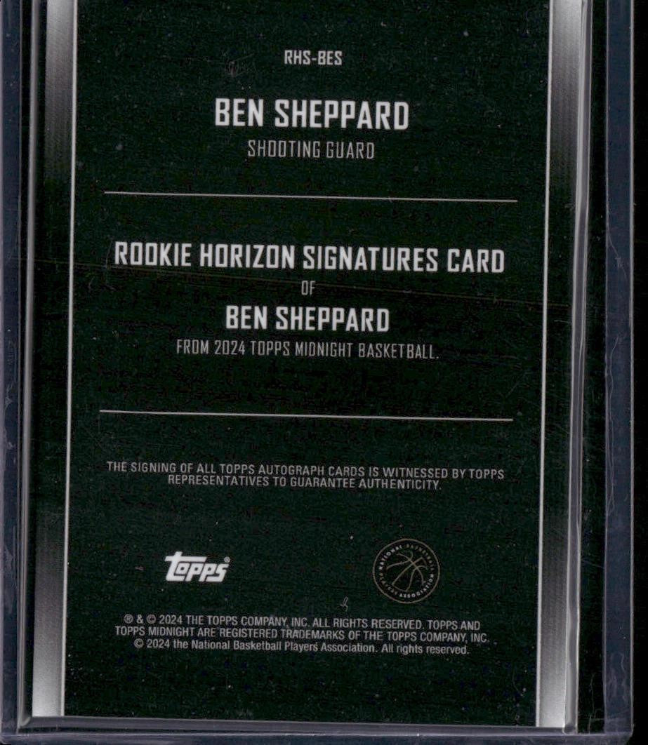 2023-24 Topps Midnight #RHS-BES Ben Sheppard Rookie Horizon Signatures Dusk #/75