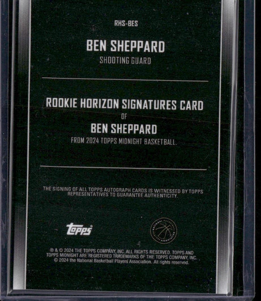 2023-24 Topps Midnight #RHS-BES Ben Sheppard Rookie Horizon Signatures Dusk #/75
