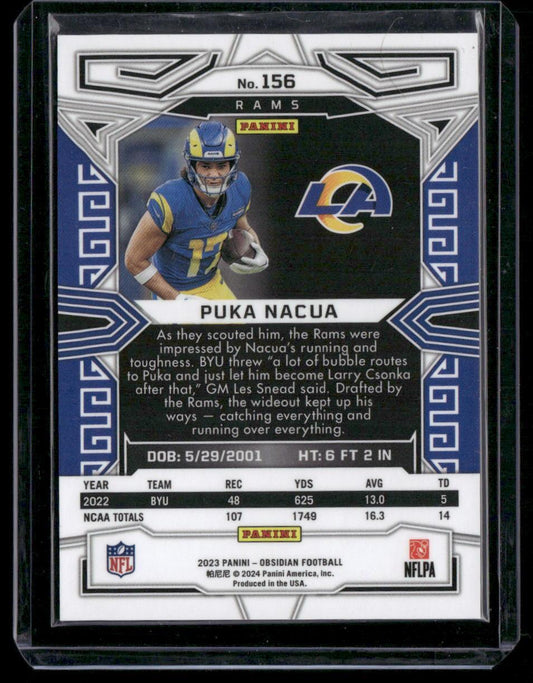2023 Panini Obsidian #156 Puka Nacua