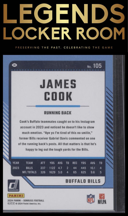 2024 Donruss #105 James Cook Season Stat Line #/500