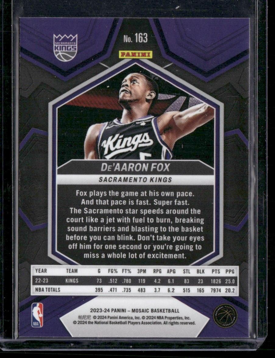 2023-24 Panini Mosaic #163 De'Aaron Fox
