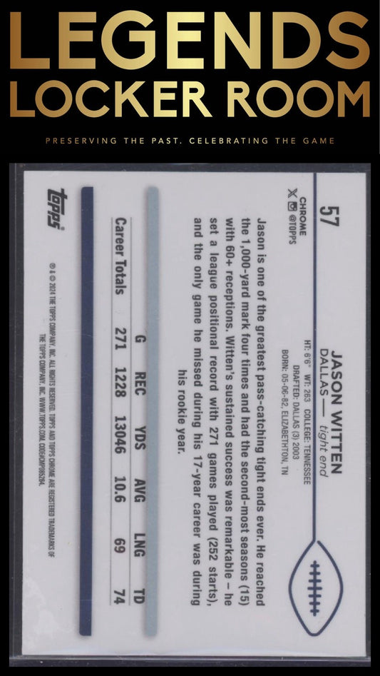 2024 Topps Chrome #57 Jason Witten Green Geometric Refractor #/99