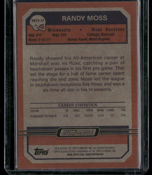 2023 Topps Composite #1973-17 Randy Moss 1973 Topps Football