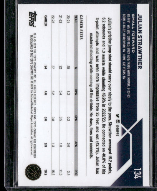 2023-24 Topps Chrome Sapphire #134 Julian Strawther