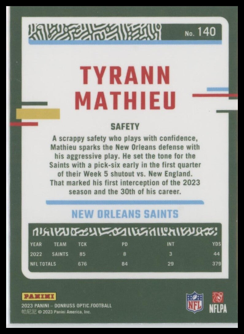 2023 Donruss Optic #140 Tyrann Mathieu