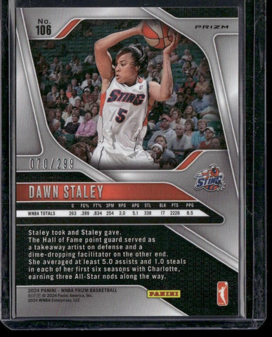 2024 Panini Prizm WNBA #106 Dawn Staley Red Prizms #/299