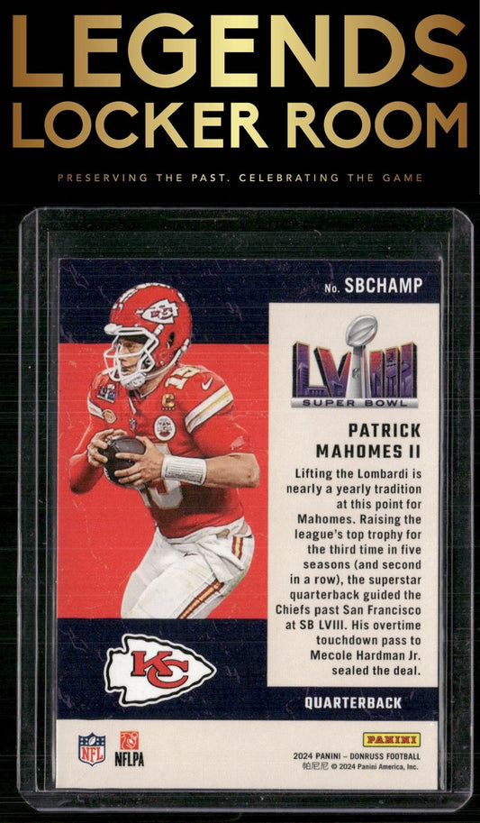 2024 Donruss #SBCHAMP Patrick Mahomes II Road to the Super Bowl Championship