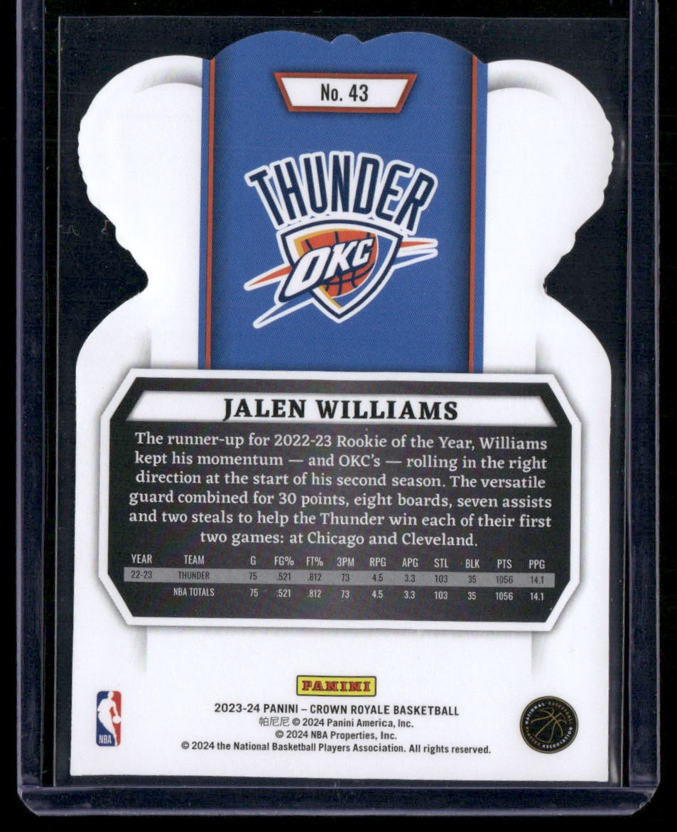 2023-24 Panini Crown Royale #43 Jalen Williams