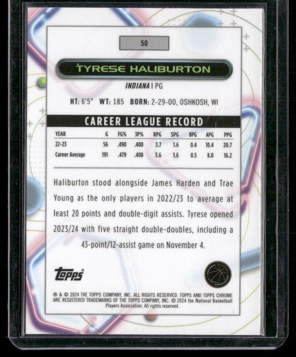 2023-24 Topps Chrome Cosmic #50 Tyrese Haliburton