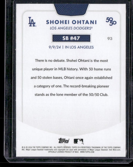 2024 Topps 50/50: Shohei Ohtani #47 Shohei Ohtani