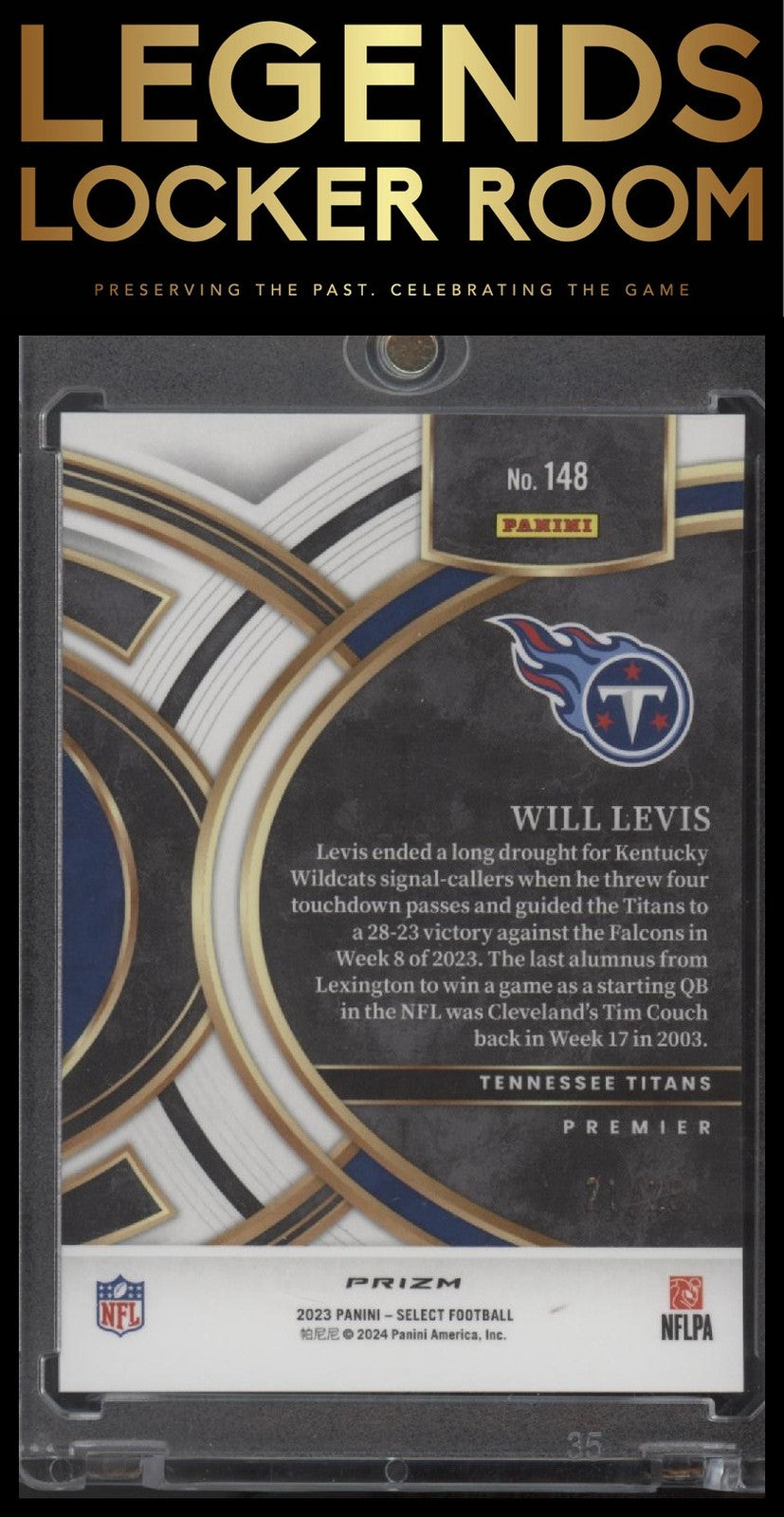 2023 Panini Select #148 Will Levis Tie-Dye Prizms #/25