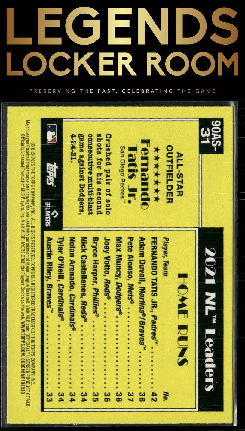 2025 Topps Fernando Tatis Jr. 1990 Topps Baseball 35th Anniversary All-Stars
