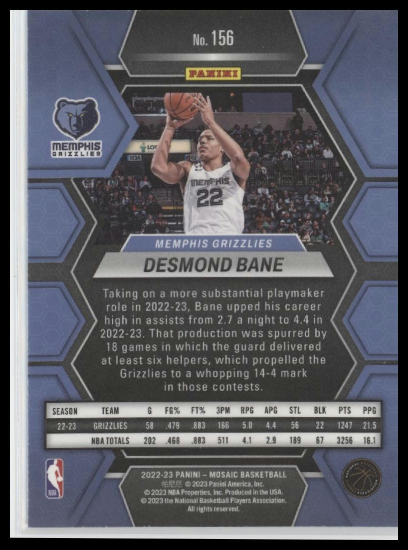 2022-23 Panini Mosaic #156 Desmond Bane