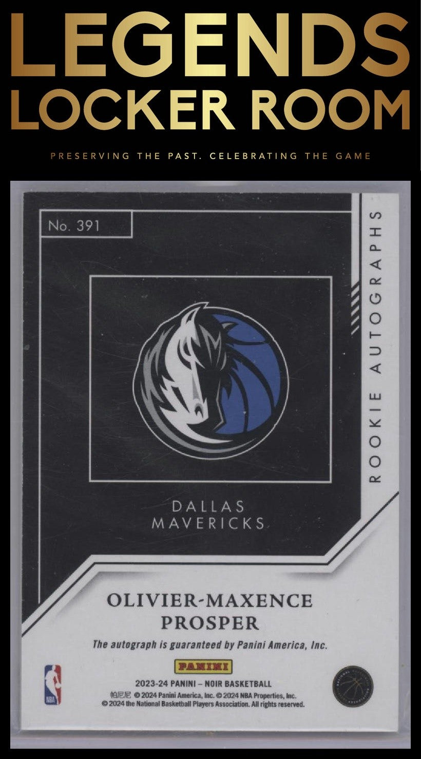 2023-24 Panini Noir #391 Olivier-Maxence Prosper Gold #/25