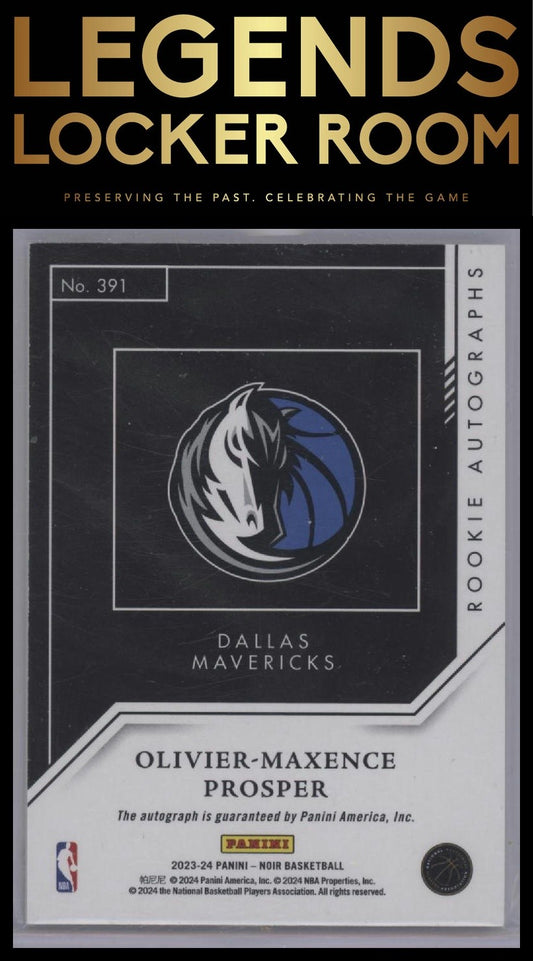 2023-24 Panini Noir #391 Olivier-Maxence Prosper Gold #/25