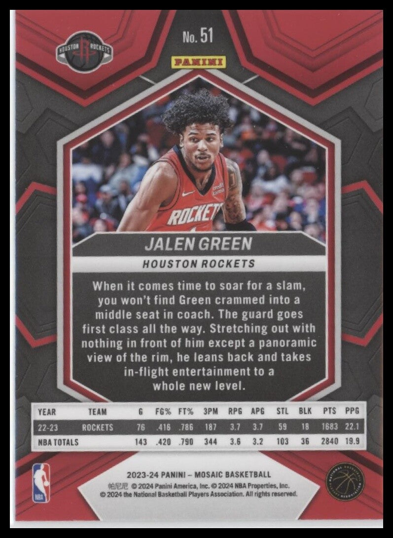 2023-24 Panini Mosaic #51 Jalen Green