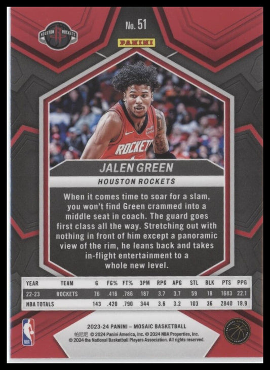 2023-24 Panini Mosaic #51 Jalen Green