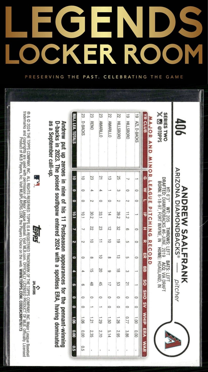 2024 Topps #406 Andrew Saalfrank Black Crackle Foil