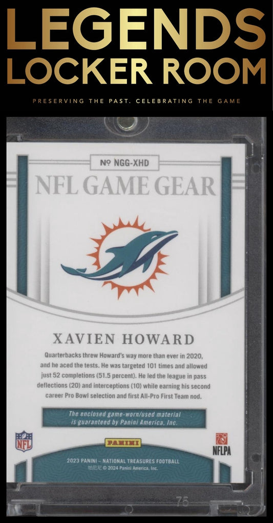 2023 Panini National Treasures Xavien Howard NFL Game Gear Prime Holo #/25