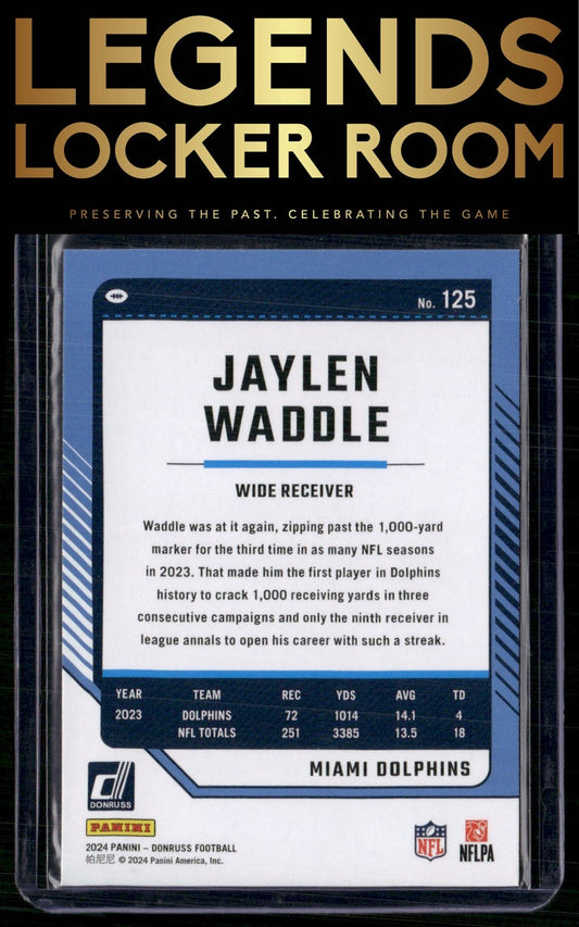 2024 Donruss #125 Jaylen Waddle Press Proof Red