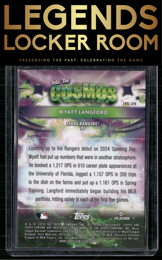 2024 Topps Chrome Cosmic #ITC-25 Wyatt Langford Into the Cosmos