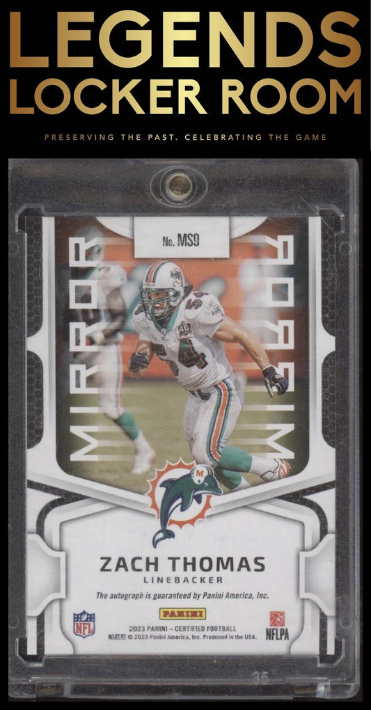 2023 Panini Certified #MS9 Zach Thomas Mirror Signatures Orange #/50