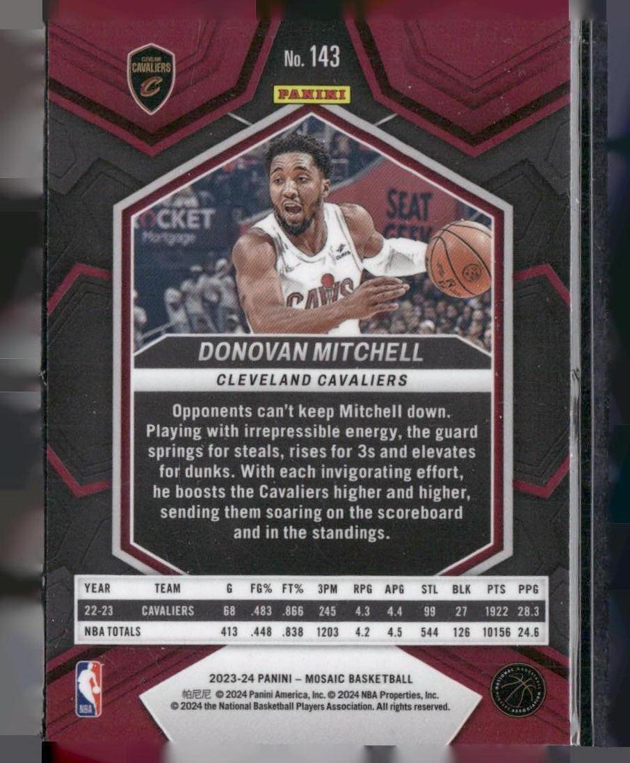 2023-24 Panini Mosaic #143 Donovan Mitchell