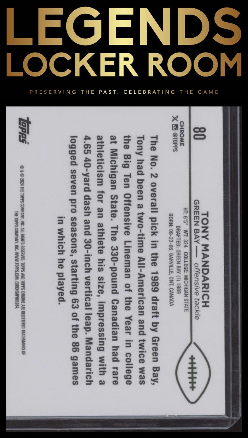 2024 Topps Chrome #80 Tony Mandarich Yellow Geometric Refractor #/75