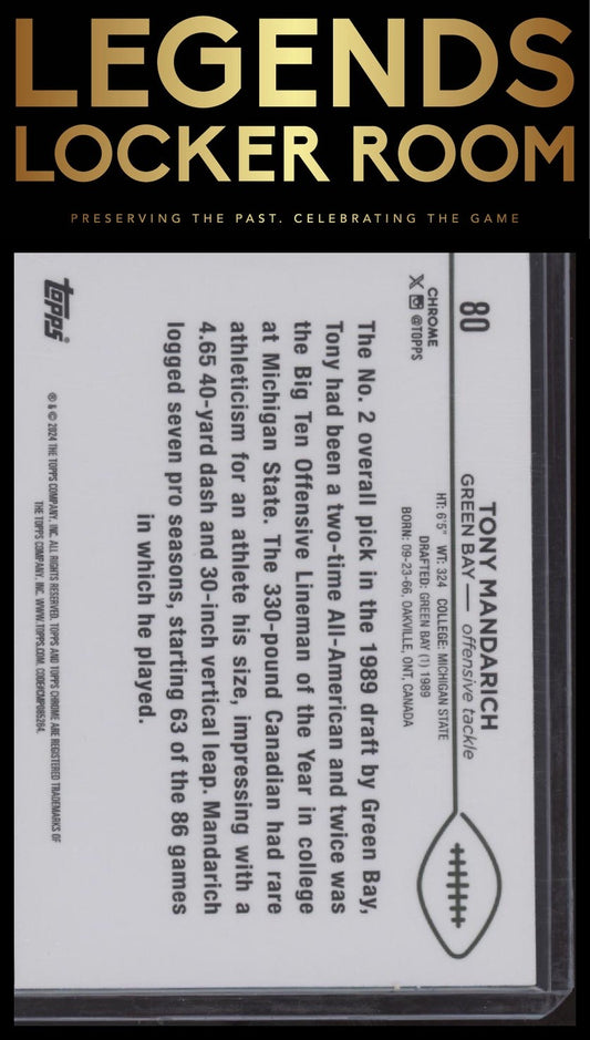 2024 Topps Chrome #80 Tony Mandarich Yellow Geometric Refractor #/75