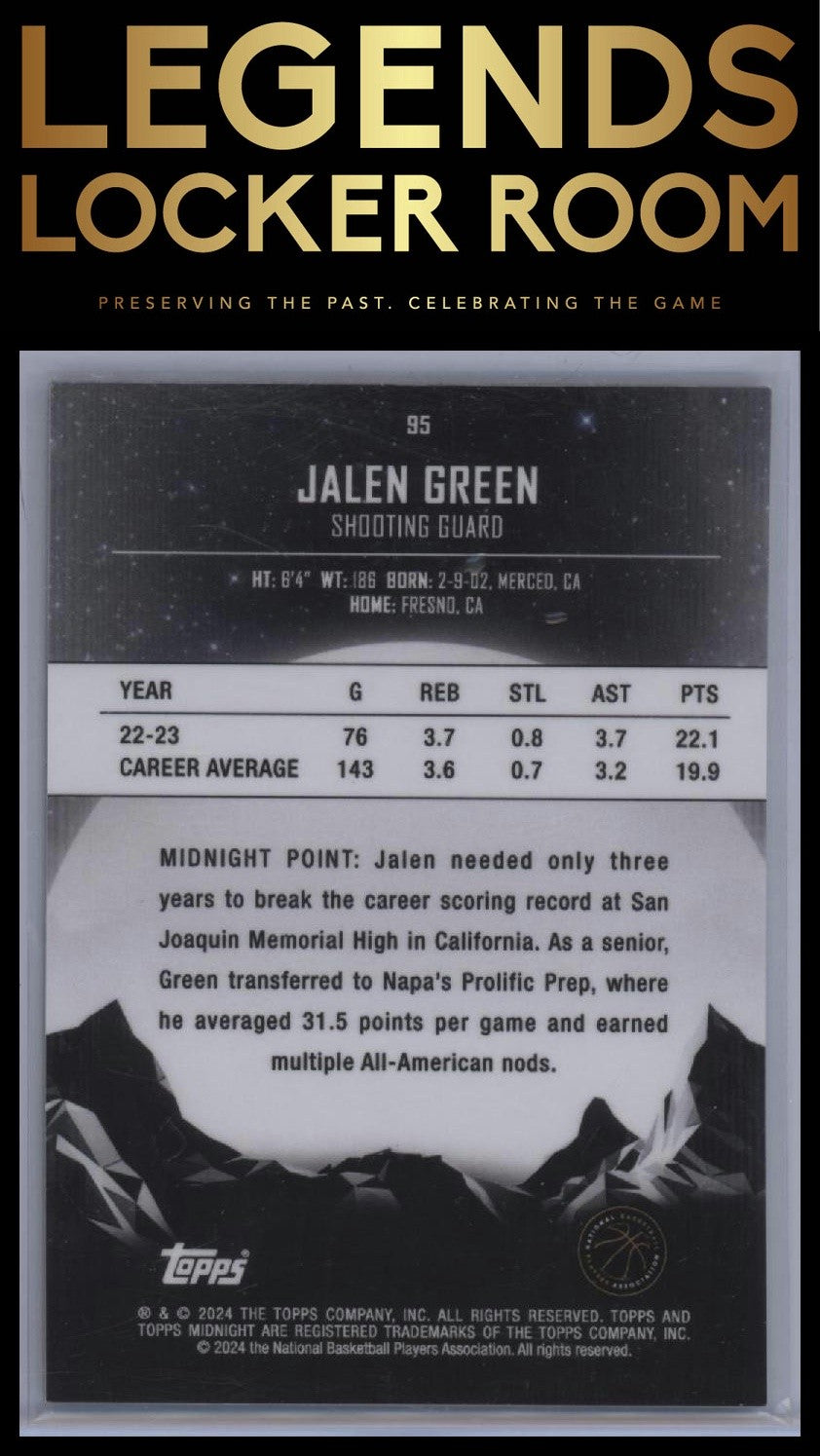 2023-24 Topps Midnight #95 Jalen Green Dusk #/75