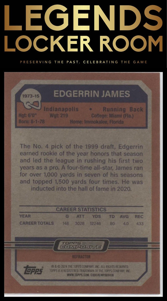 2023 Topps Composite #1973-15 Edgerrin James 1973 Topps Football Refractor