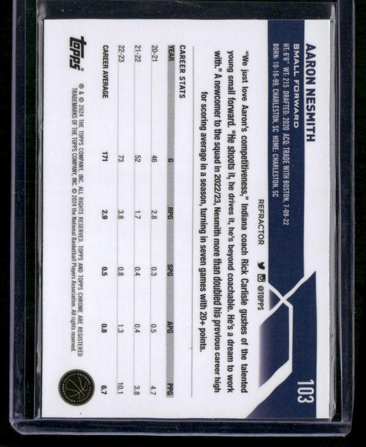 2023-24 Topps Chrome #103 Aaron Nesmith Refractors