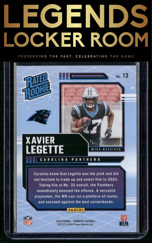2024 Donruss #13 Xavier Legette Rated Rookies Retro