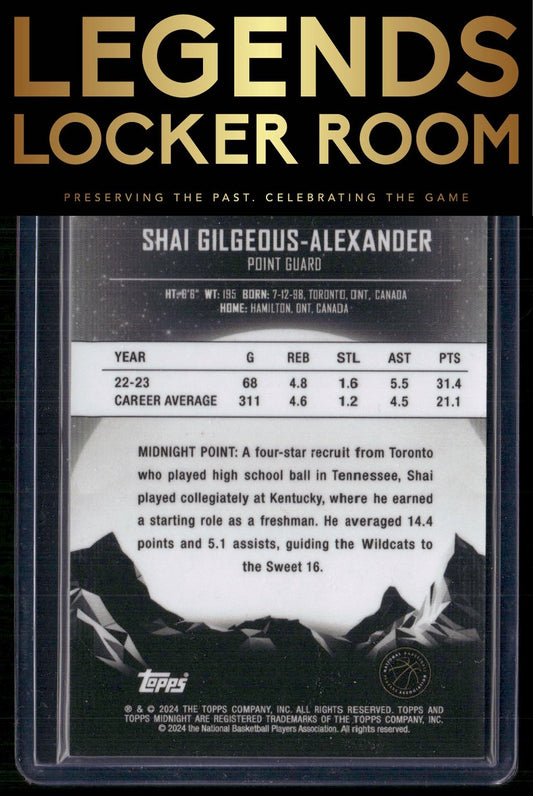 2023-24 Topps Midnight #92 Shai Gilgeous-Alexander