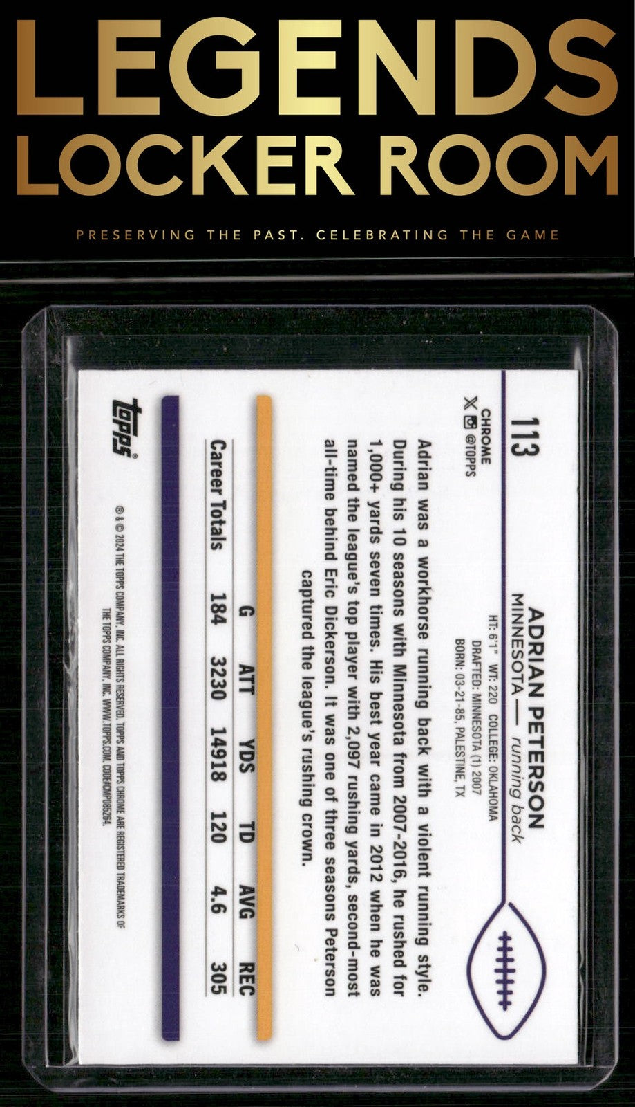 2024 Topps Chrome #113 Adrian Peterson