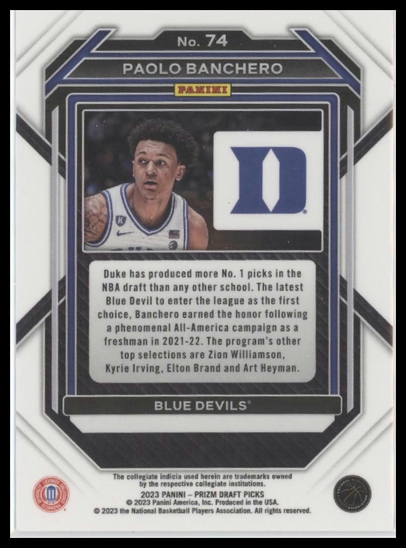2023 Panini Prizm Draft Picks #74 Paolo Banchero