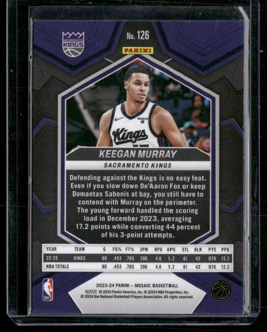 2023-24 Panini Mosaic #126 Keegan Murray